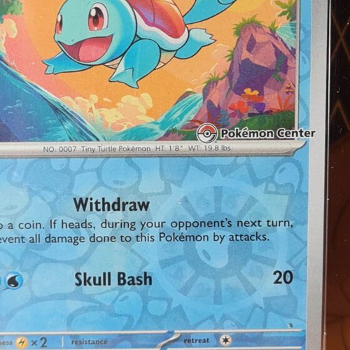 Squirtle 2023 #007 151 Pokemon Center Stamp Promo Card new