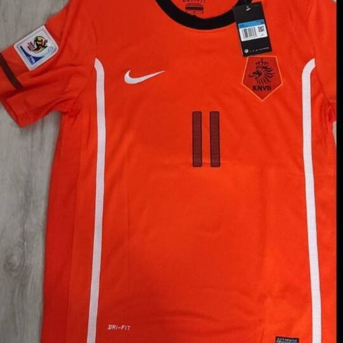 Netherlands National Team 2010 World Cup Home Jersey with Robben 11