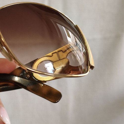 Salvatore Ferragamo sunglasses used, tortoise shell with rhinestones