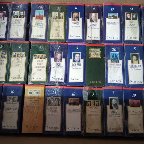 Classical music CDs new, pack of 130 in 26 sets of five