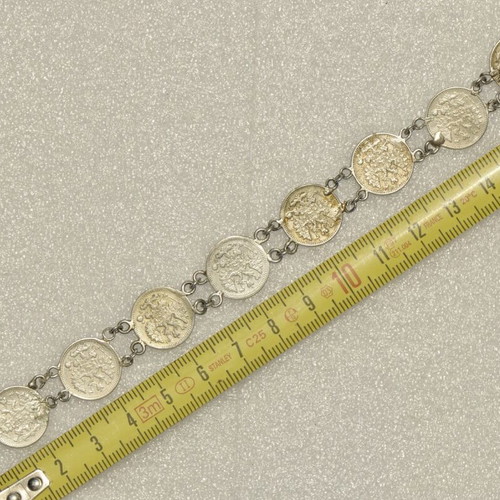 Bracelet with Russian tsarist silver coins, 17 cm, used
