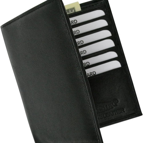 Men's and Unisex Extra Large Anti-Theft Wallet from Genuine Leather Black new