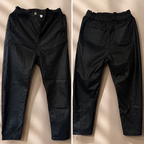 Zara black coated slim fit pants size 34 XS used
