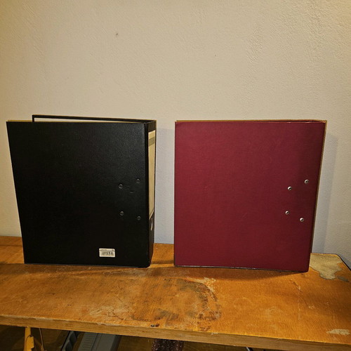 A4 binders used, Leitz and Skag, hard cover, set of 2