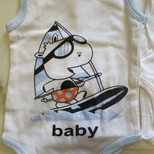 Cotton baby bodysuits like new, 2 white Orchestra up to 60cm, 2 white/blue Repanda up to 56cm
