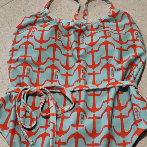 Chic Mess One-Piece Swimsuit brand new with tags, light blue anchor print