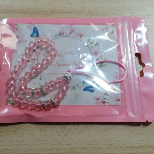 Decorative mobile strap accessory wrist bracelet pink new