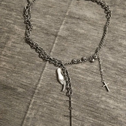 Steel necklace with crosses like new