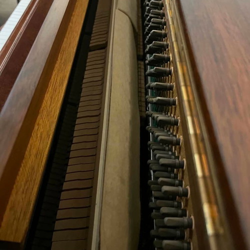 Bernhard Steiner Upright Piano Like New With Walnut Finish And Stool