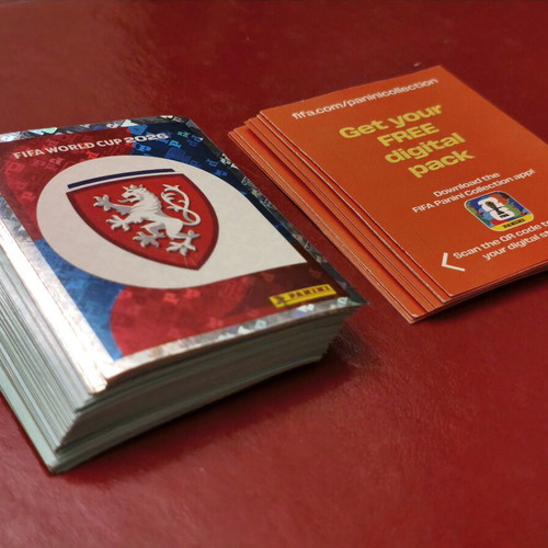 Panini World Cup 2026 sticker set with 58 stickers and 11 digital cards new