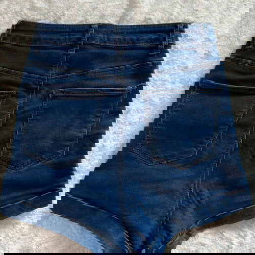 Σορτς ψηλομέσο κολλητό με κουμπιά μπλε, σαν καινούργιο