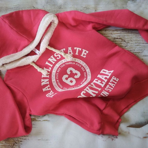 Senrise sweatshirt new, size S/M, cotton, white and red