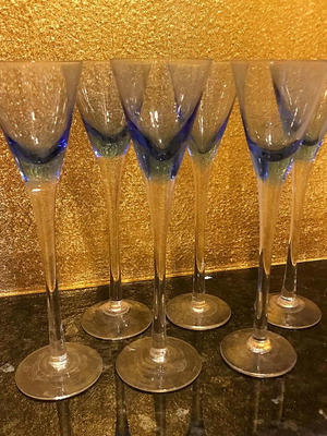 Nason Μουράνο ποτηράκια λικέρ κολονάτα, 18cm, ιταλικά vintage