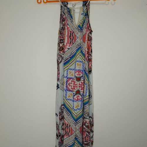 Exes maxi dress used, colorful boho tribal print, size S