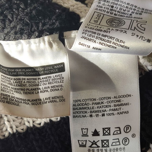Levi's striped knit sweater 3/4 sleeves used, size M