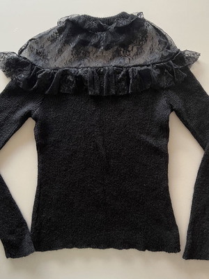 Πουλόβερ goth μαύρο Large με δαντέλα μεταχειρισμένο