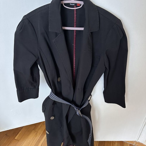 Toi&Moi trench coat jacket with double buttons, black, size S
