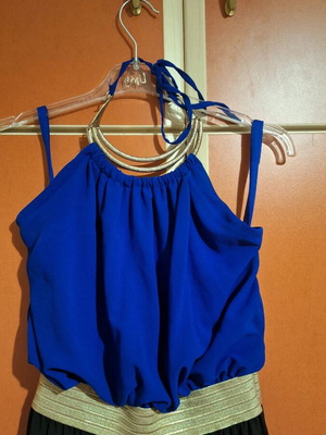 Long dress like new, size L, black and blue