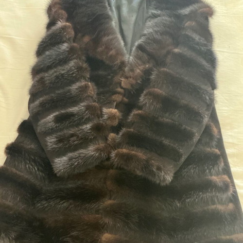Mink fur women's half coat like new, dark brown