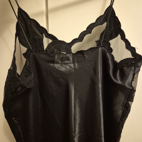 Satin nightgown used with lace bust, black, size L