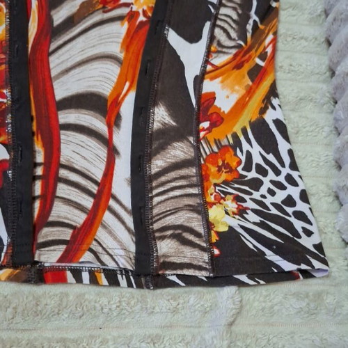 Vintage RAXEVSKY Y2K Corset-Style Top with Animal and Floral Print Size XL like new