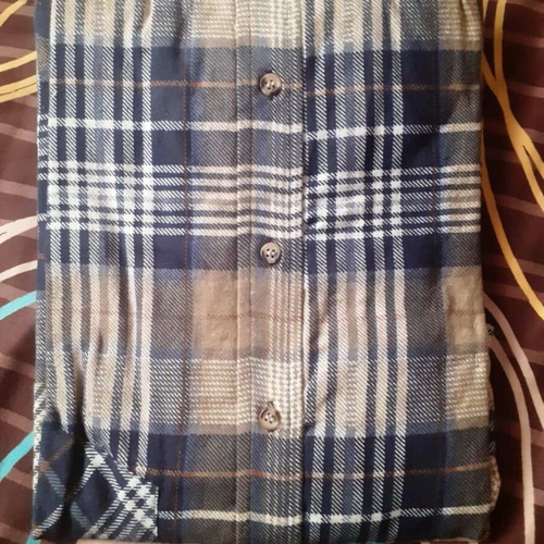 Flannel men's shirt new, size L, beige multicolor