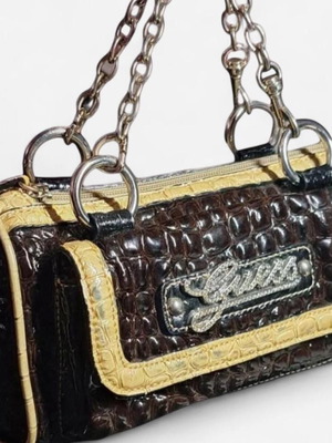 Guess vintage rare croc handbag, brown