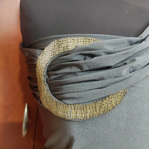La Perla Strapless Drape Top new, gray, size M