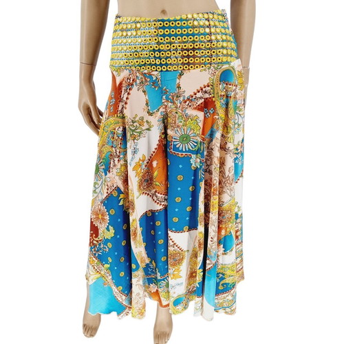 Wide colorful pants 100% viscose new, size M/L by Positano