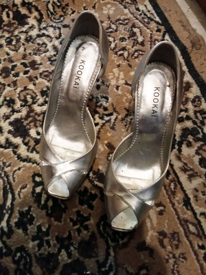 Kookai silver heels used, size 38, pumps