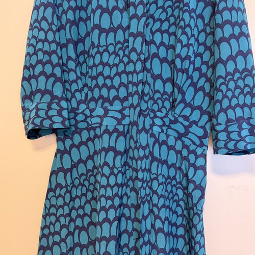 Stefanel Silk Dress with Belt Size 40 Like New, Blue Turquoise