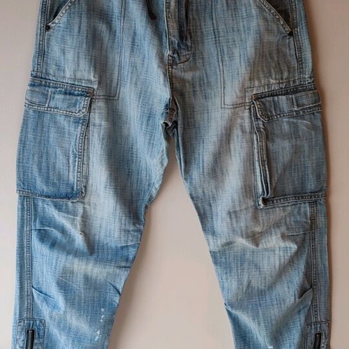 Raw Oxygen cargo jeans used, with zippers and side pockets