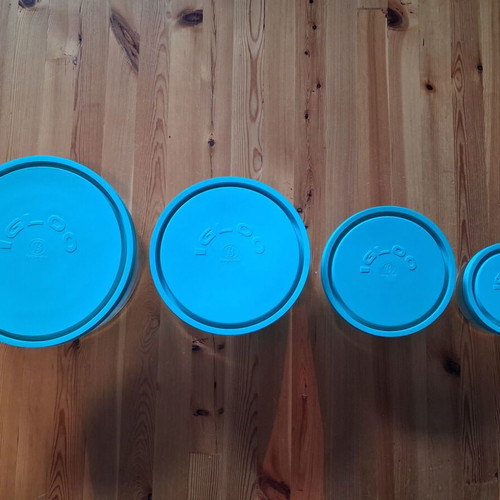 Set of 4 glass food containers used Igloo Borgonovo Italy
