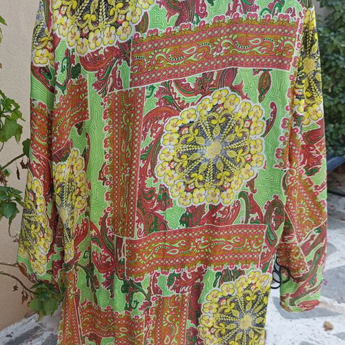 Boho kimono art silk 100% one size new, colorful