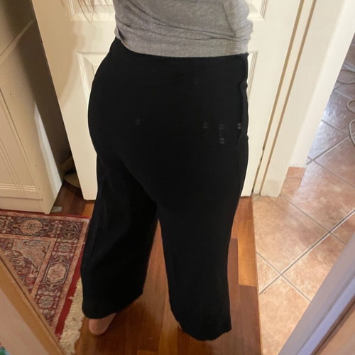 Zip culotte black fabric pants jupe culotte lightweight