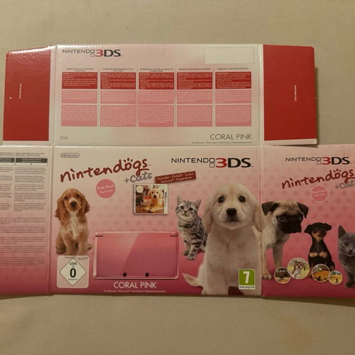 Nintendo 3DS Coral Pink empty box new, Nintendogs