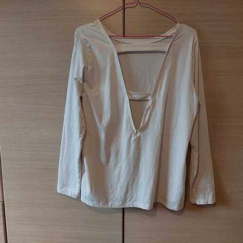 Crane beige long-sleeve blouse like new, size 44/46