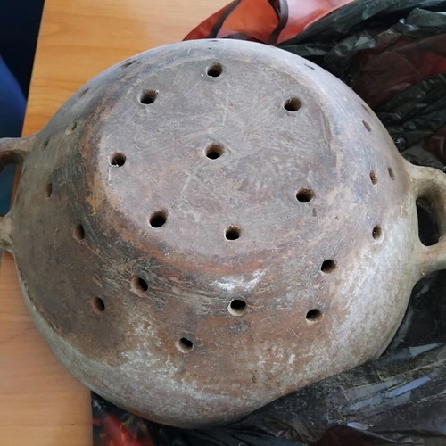 Αντίκα πήλινο σουρωτήρι και όγκριμπκα σετ, 19ος αιώνας