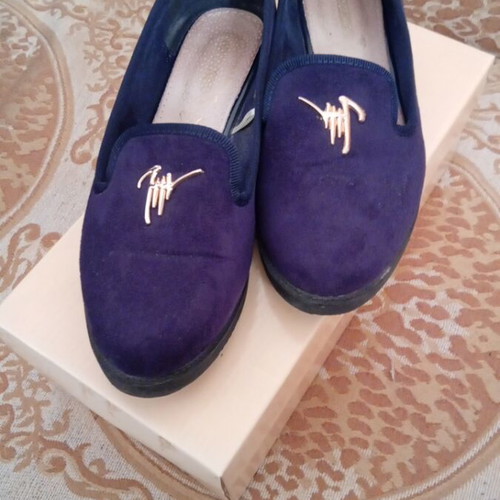 Dexim suede navy blue moccasins size 38 like new