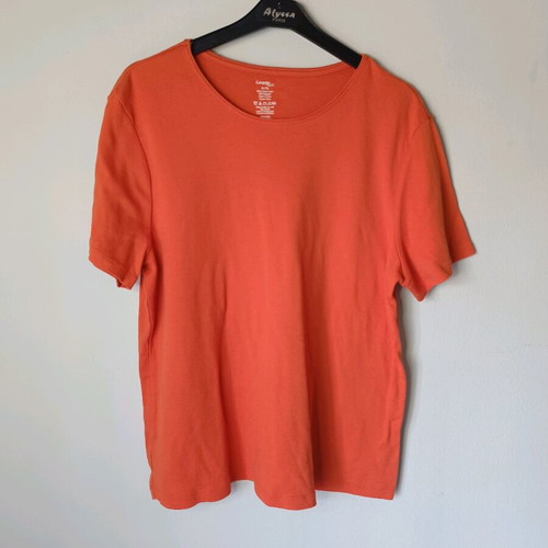 Monochrome short-sleeve blouse used, orange, size XL