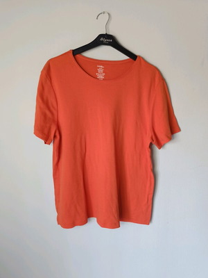 Monochrome short-sleeve blouse used, orange, size XL
