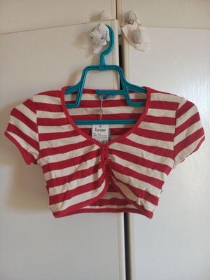 Lynne striped red and white bolero top