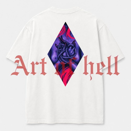 Oversize Art of Hell T-shirt, white