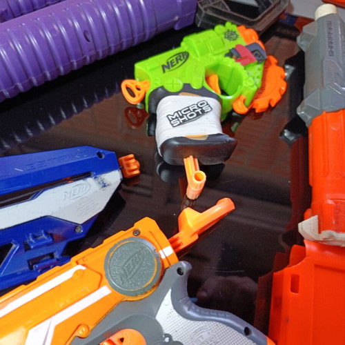 Nerf toy blasters used, assorted models pack