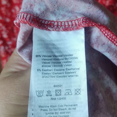 Midi dress red viscose Bodyflirt Large like new