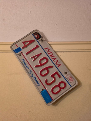 Vintage metal USA license plate used