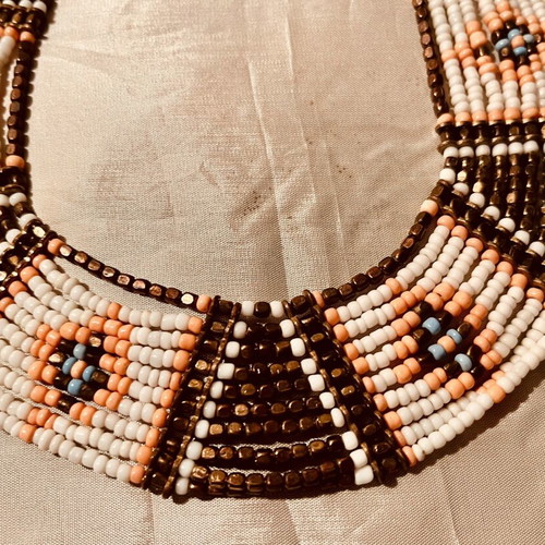 Boho Statement Necklace with Beads, like new