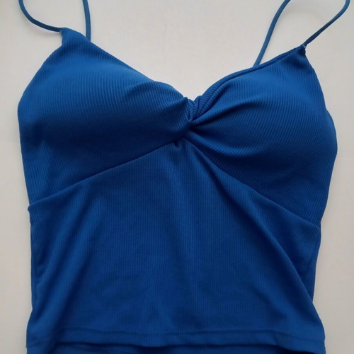 Cropped top electric blue with pads, like new, size S