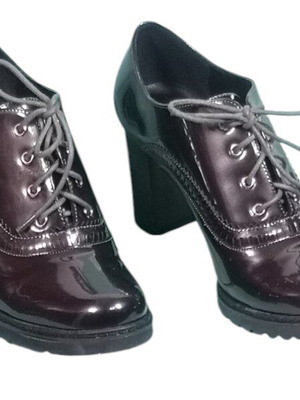 Mary Jane style boots like new, dark glossy mouse color