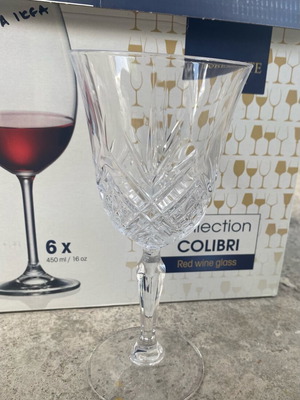 Crystal wine glasses new, pack of 6